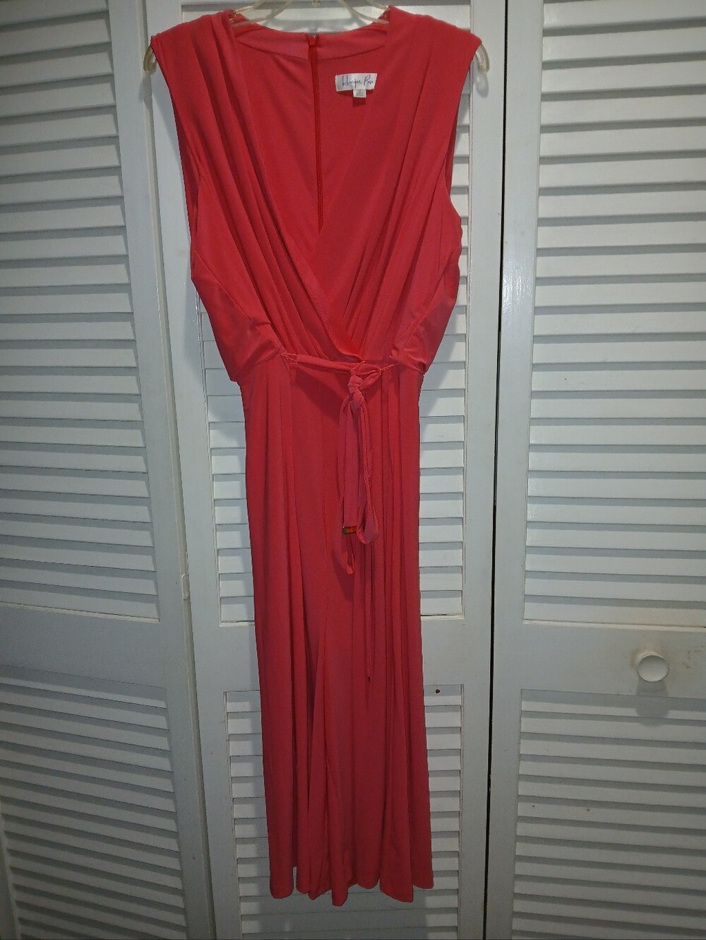 Harper Rose Coral Sleeveless Wide Leg Cropped Jumpsuit Size 14 - Picture 2 of 7